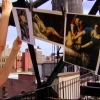 Ellen Weissbrod hangs Gentileschi paintings on a clothesline